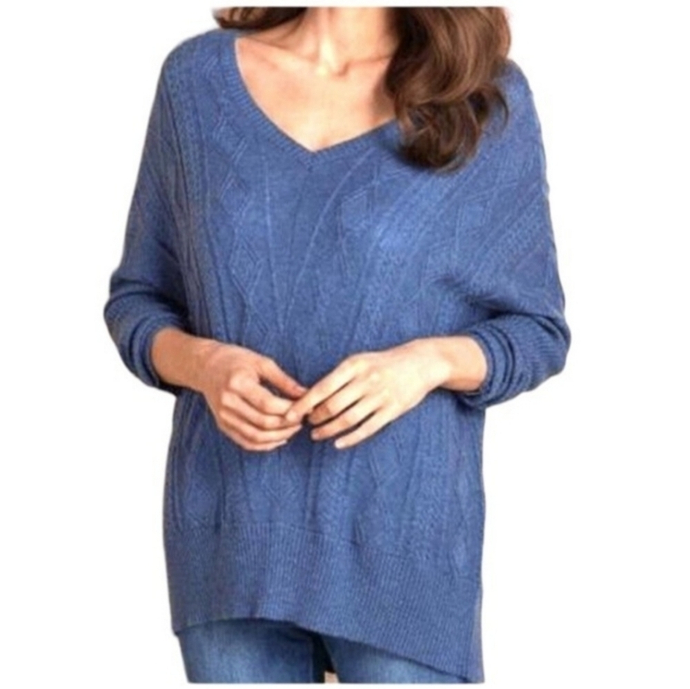 Soft Surroundings Lorna Wool Blend Cable Knit Sweater